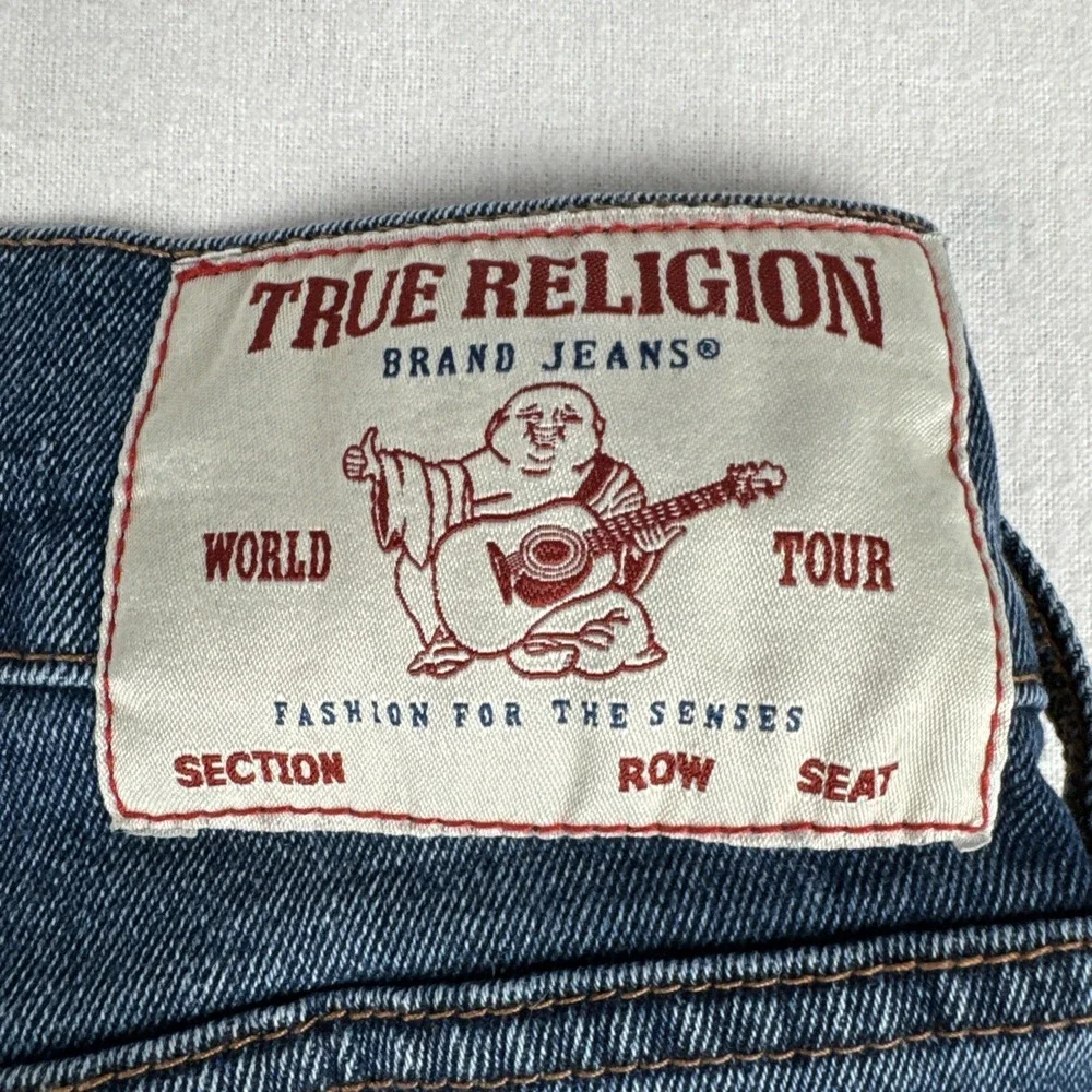 True Religion Ricky Relaxed Straight Mens Blue Jeans  fits 32*32 Denim